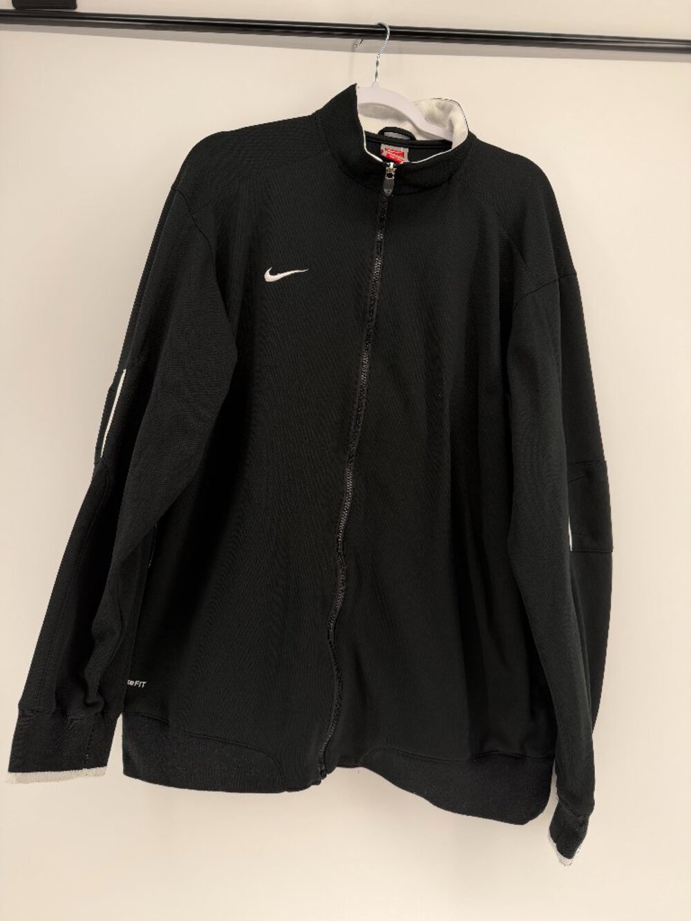 Vintage Nike FIT Dry Black Full Zip Track Jacket Mens Size Large